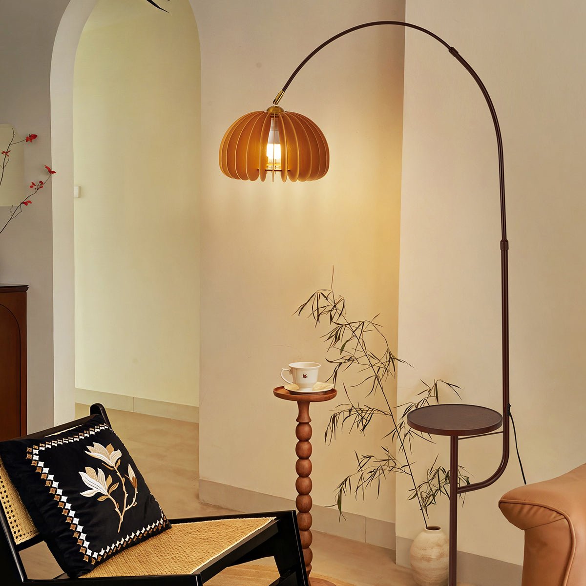 Cadenza Wooden Pumpkin Floor Lamp