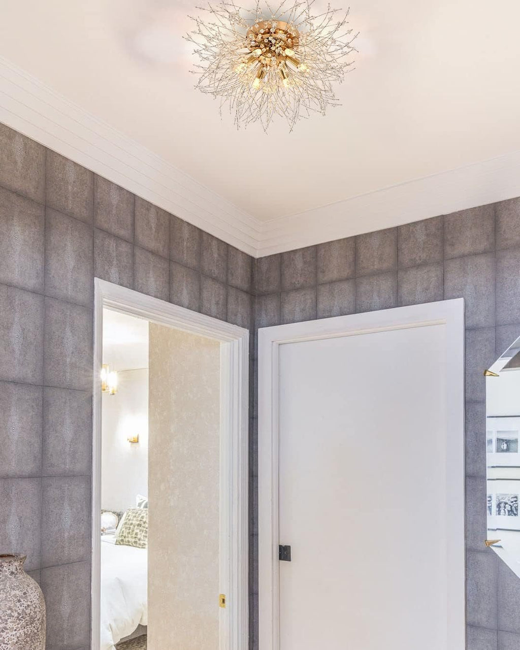 Celestial Bloom Crystal Ceiling Light