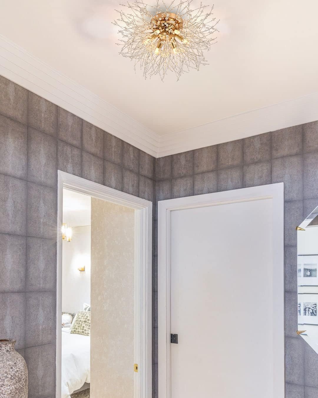 Celestial Bloom Crystal Ceiling Light