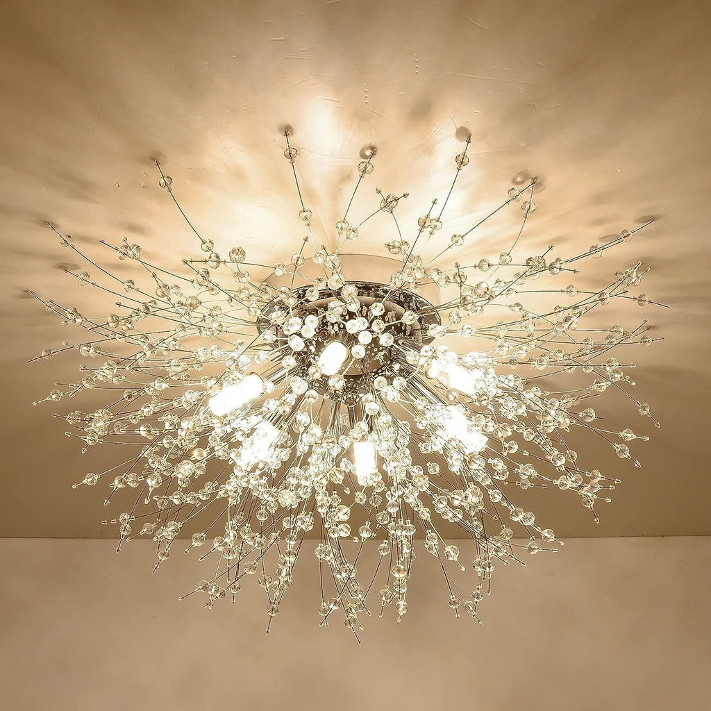 Celestial Bloom Crystal Ceiling Light