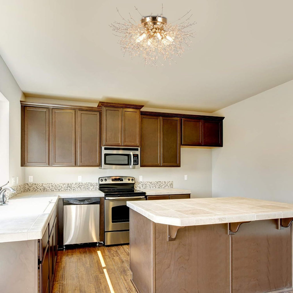 Celestial Bloom Crystal Ceiling Light