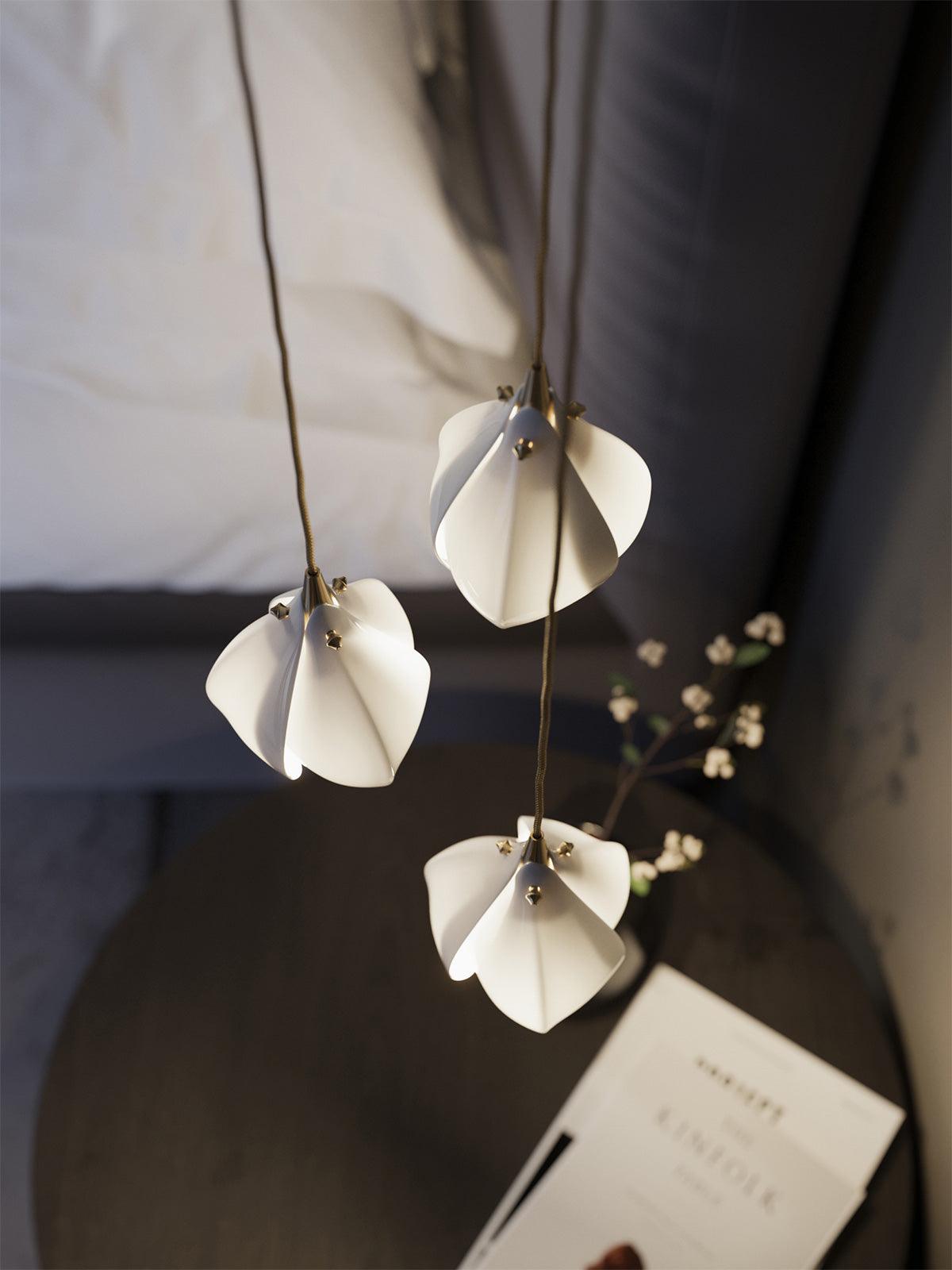 Ceramic Flower Pendant Light