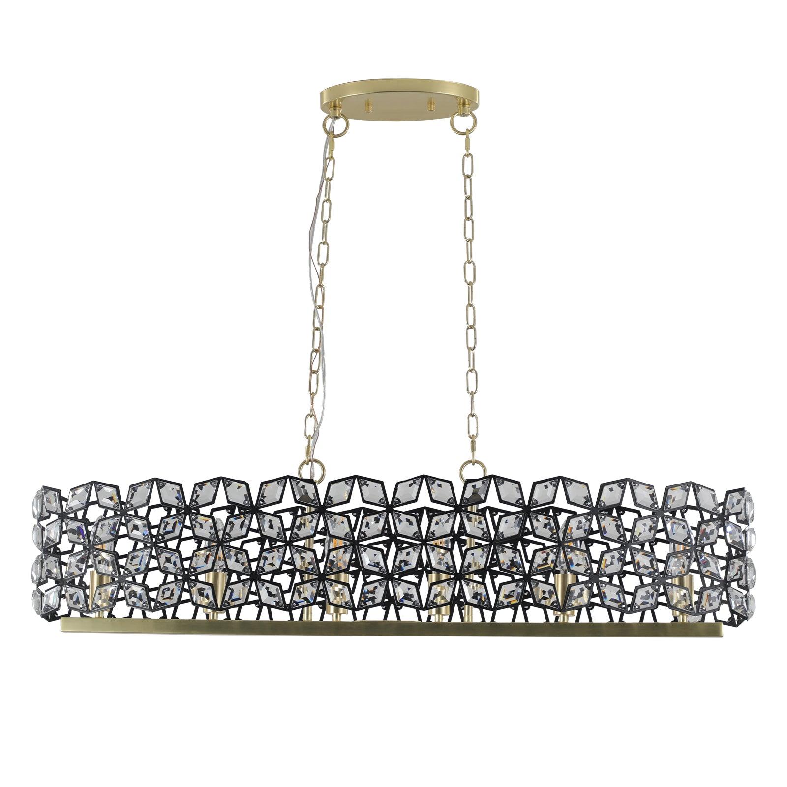 Champagne Gold Oval Crystal Chandelier