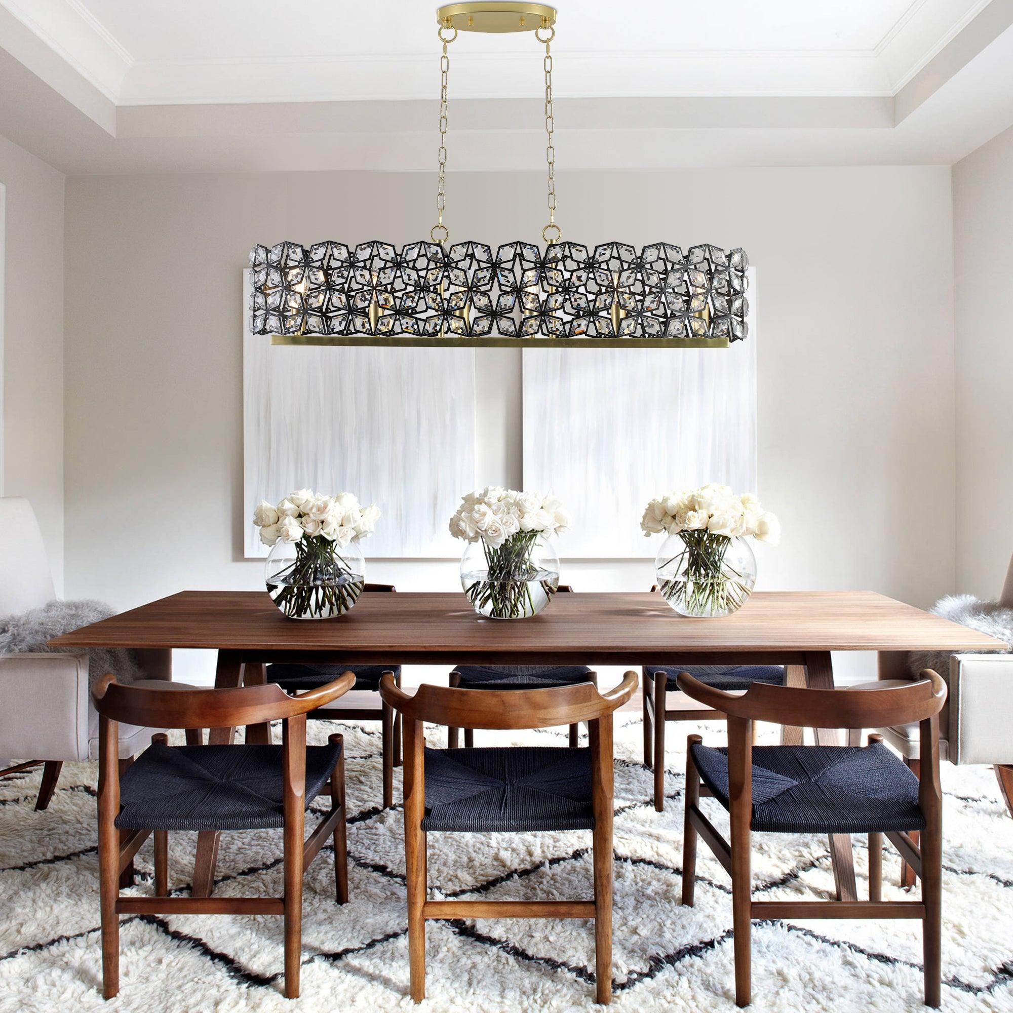 Champagne Gold Oval Crystal Chandelier