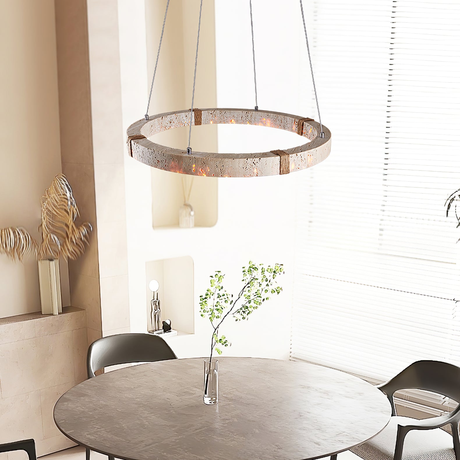 Circle Travertine Pendant Lamp