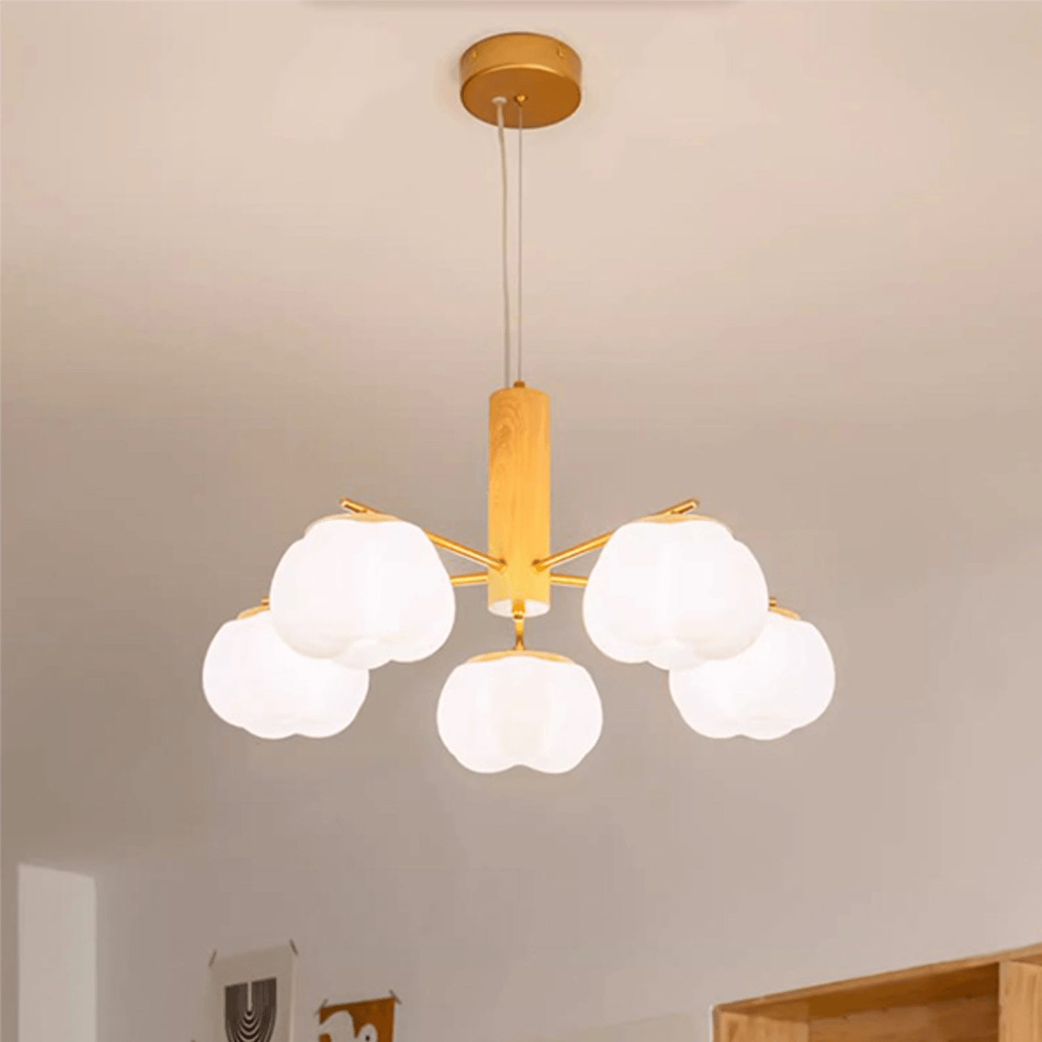 Cotton Ball Chandelier