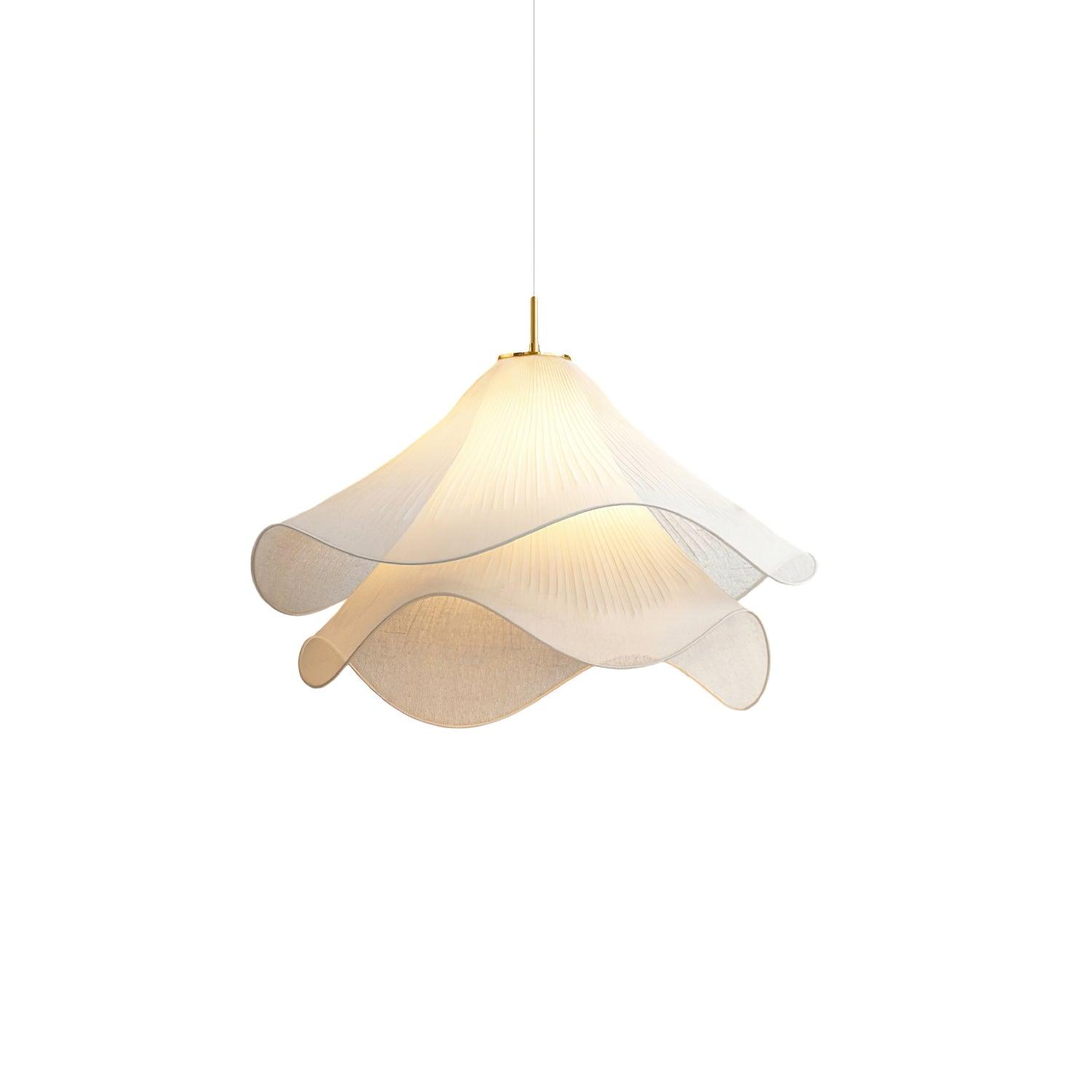 Cream Pleated Pendant Light