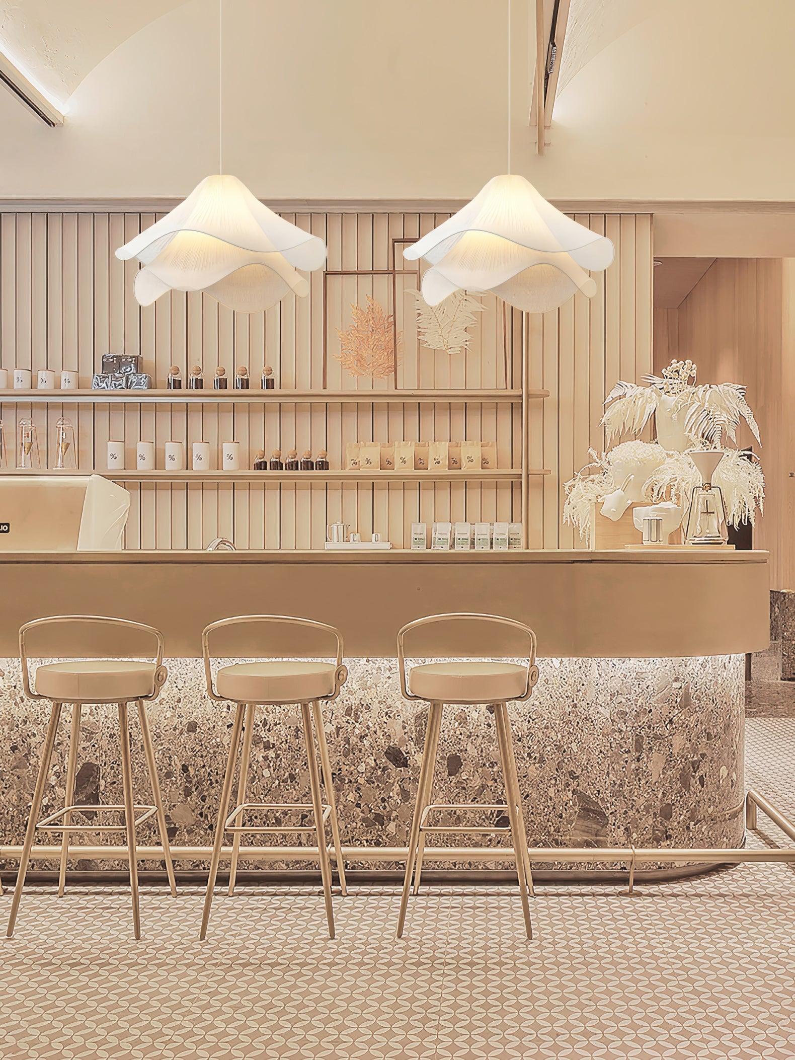 Cream Pleated Pendant Light