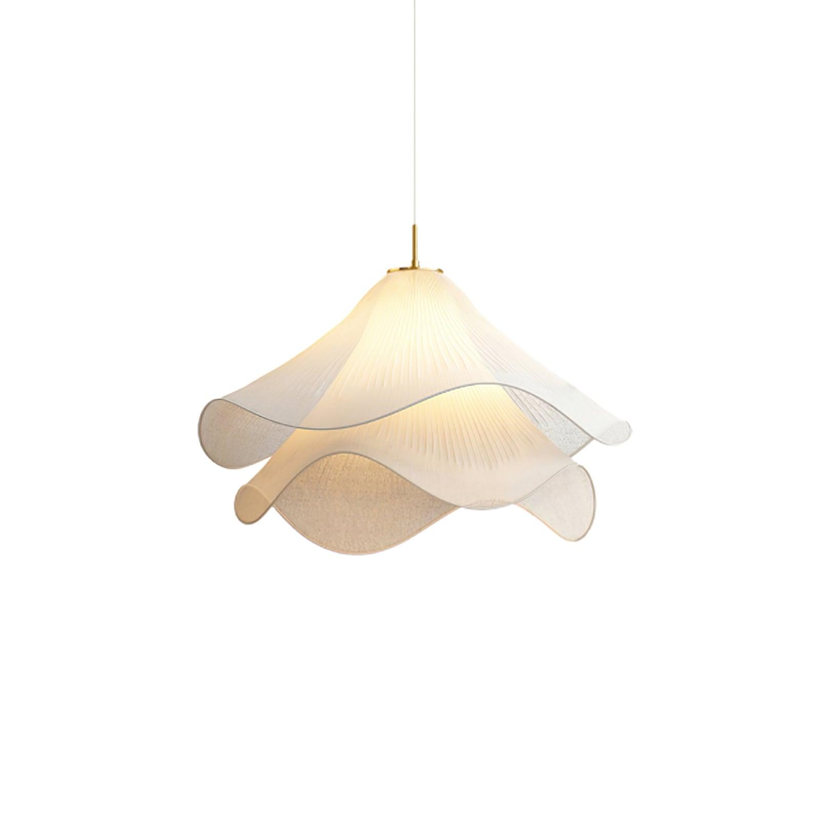 Cream Pleated Pendant Light