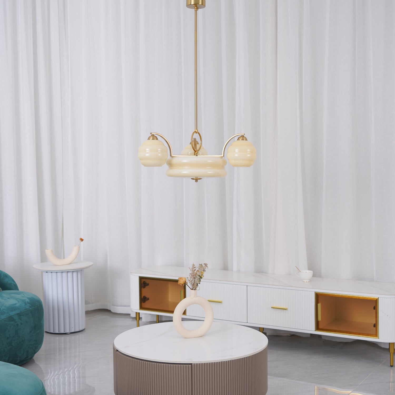 Curved Retro Chandelier