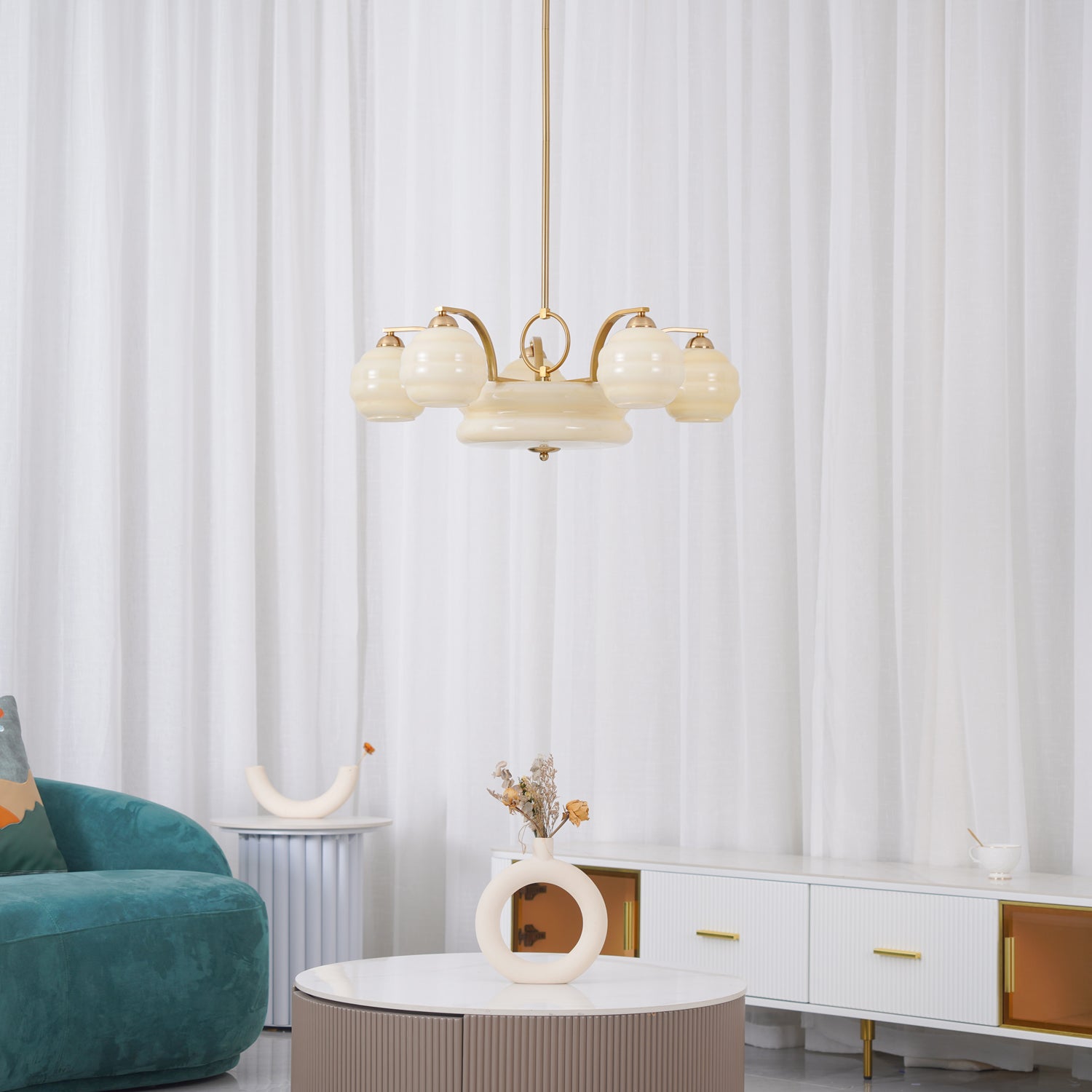 Curved Retro Chandelier