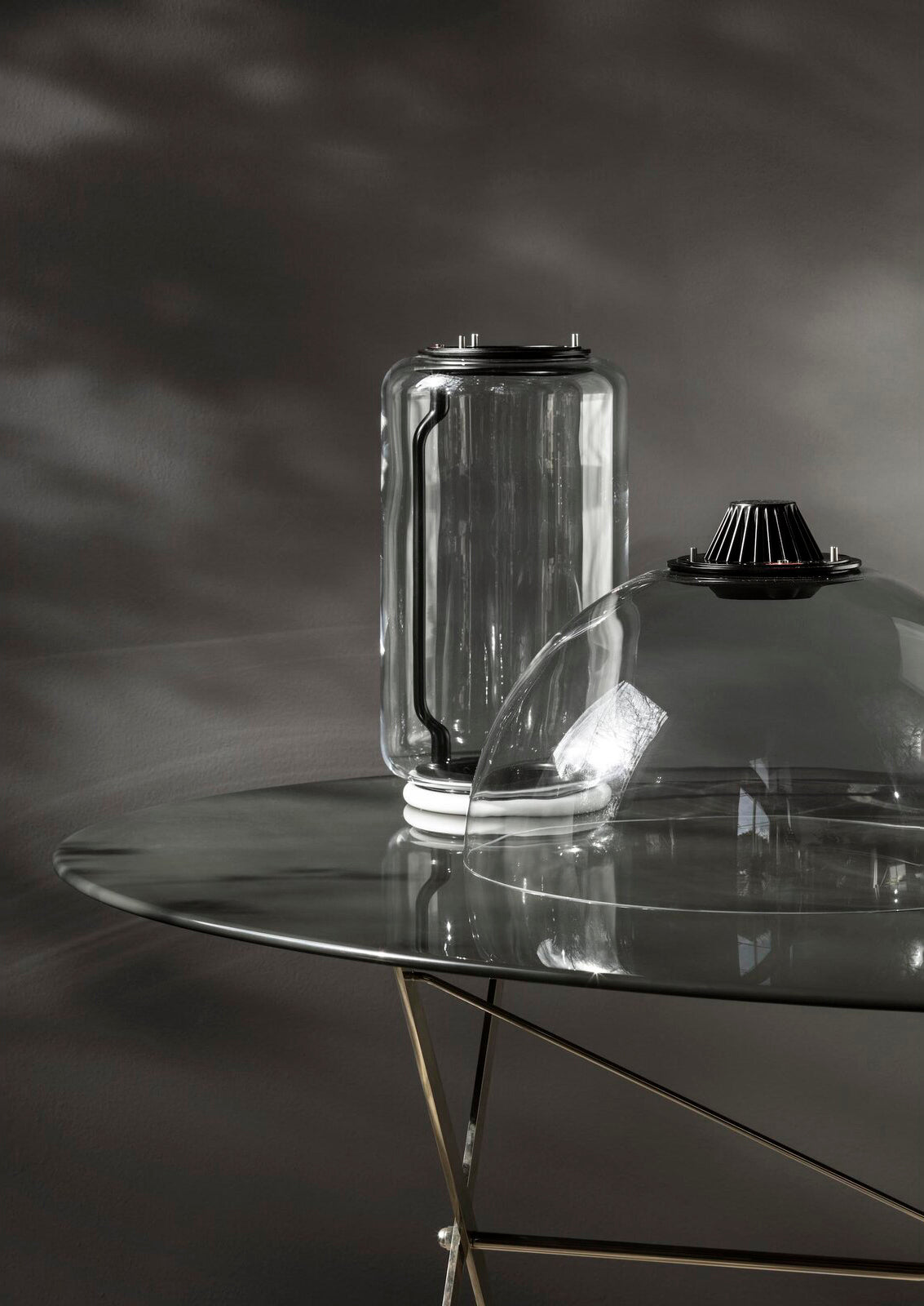 Cylindrical Clear Glass Chandelier