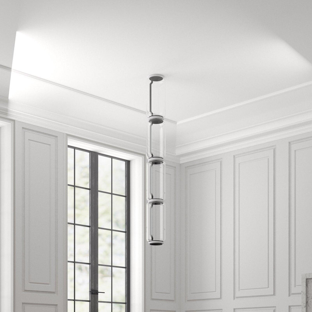 Cylindrical Clear Glass Chandelier