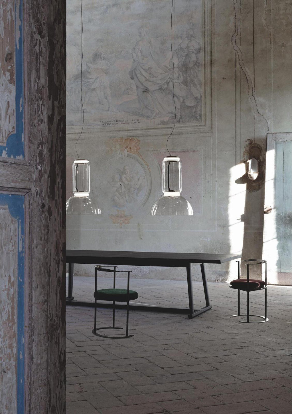 Cylindrical Clear Glass Chandelier