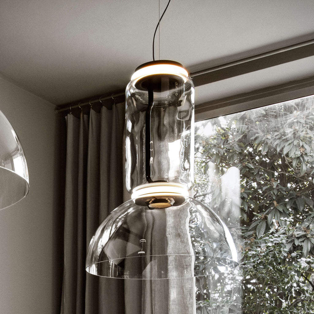 Cylindrical Clear Glass Chandelier