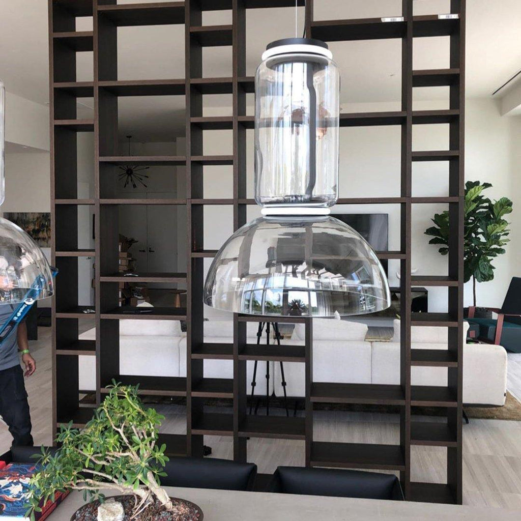 Cylindrical Clear Glass Chandelier