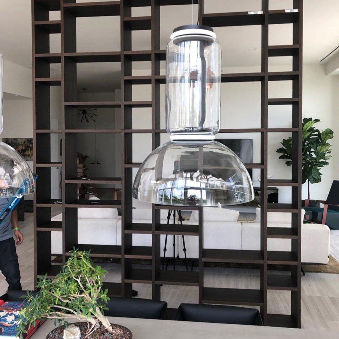 Cylindrical Clear Glass Chandelier