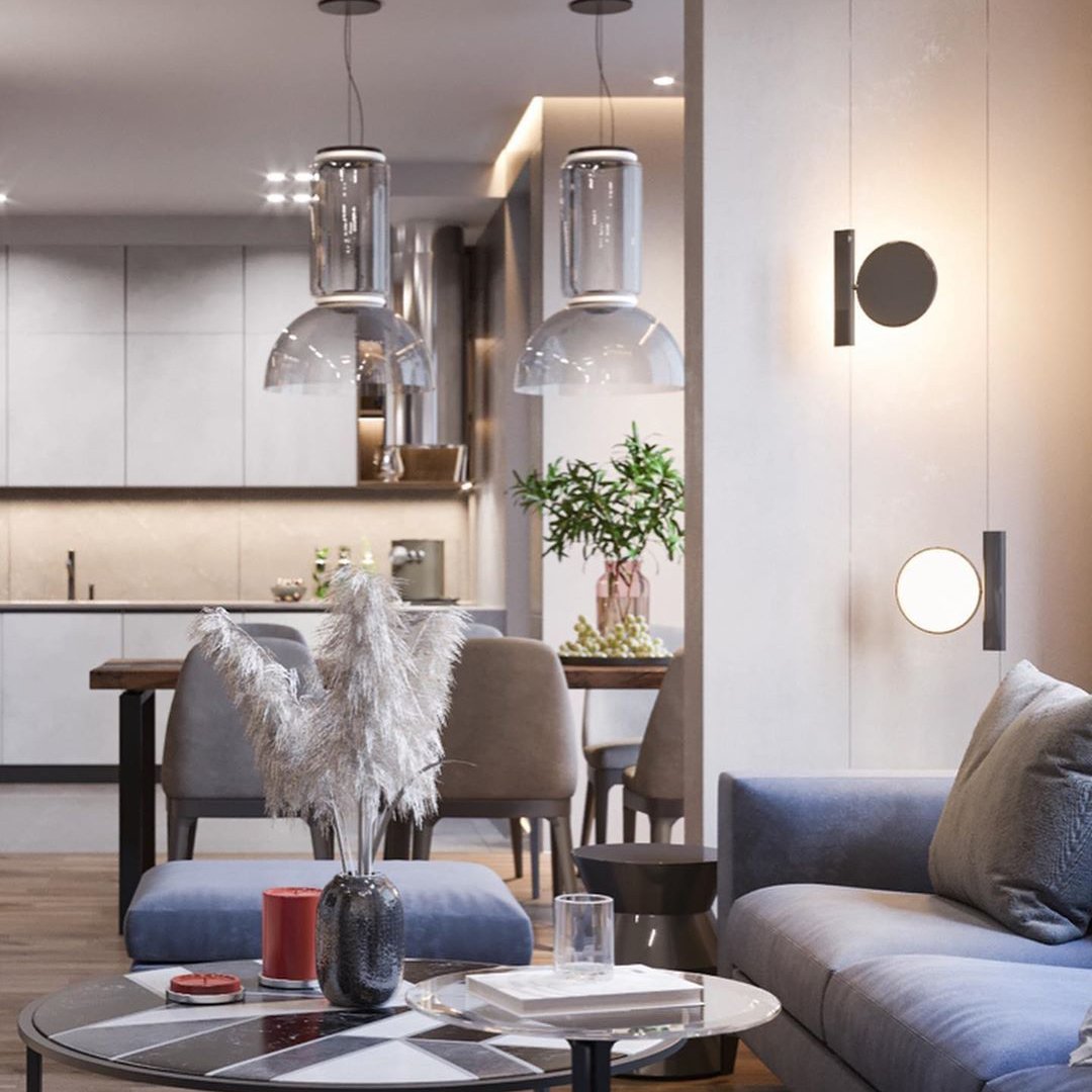 Cylindrical Clear Glass Chandelier