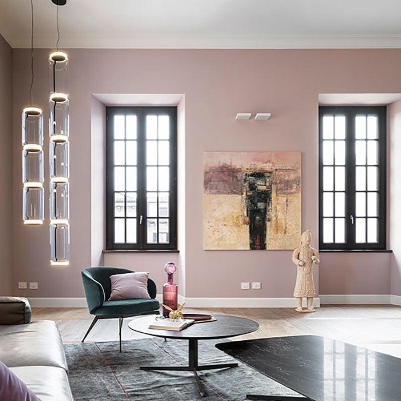 Cylindrical Clear Glass Chandelier