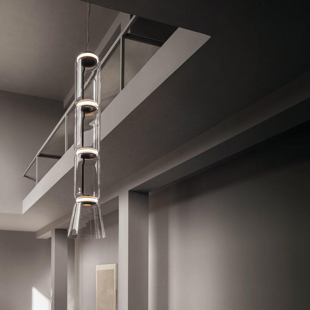 Cylindrical Clear Glass Chandelier