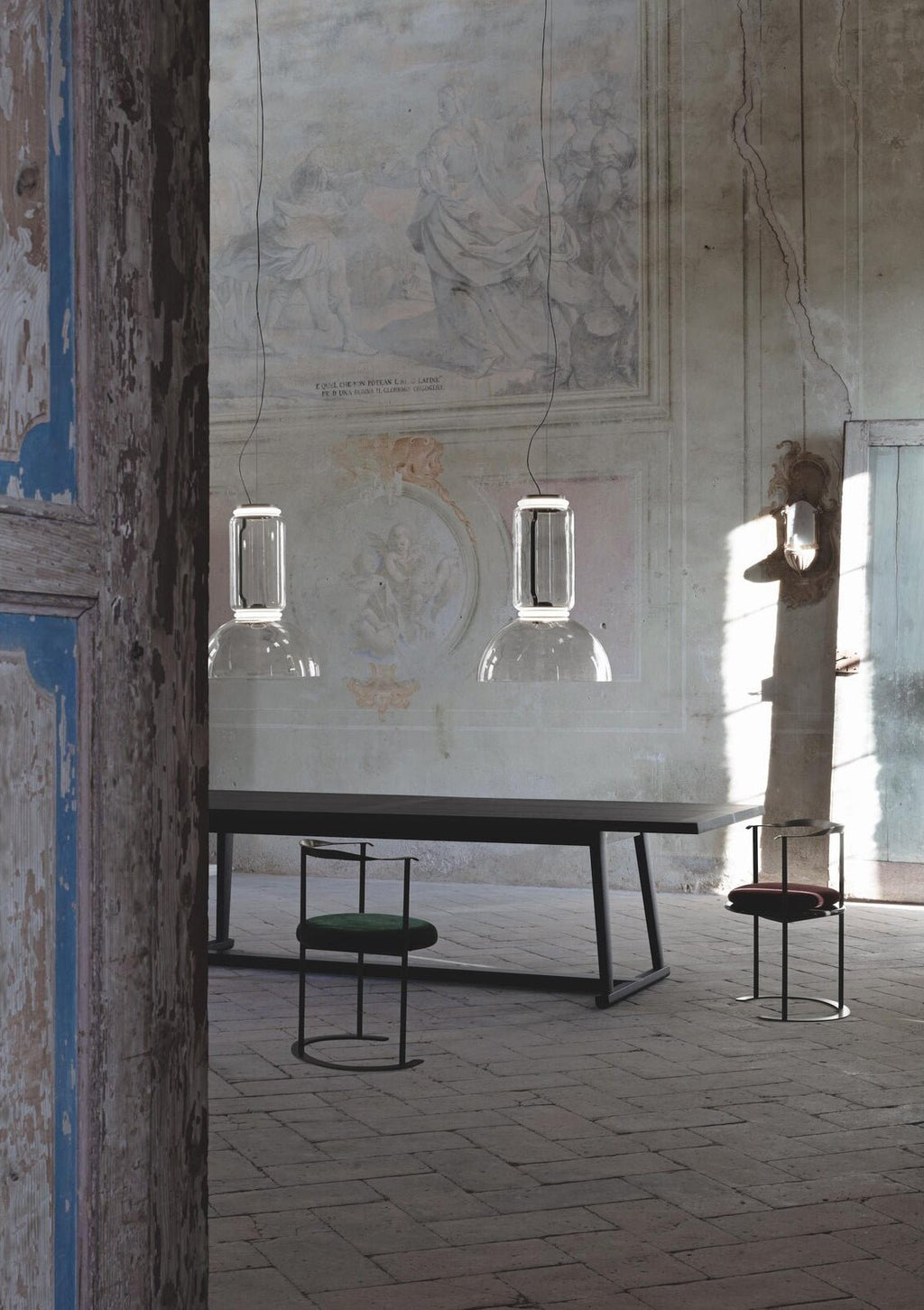 Cylindrical Clear Glass Chandelier