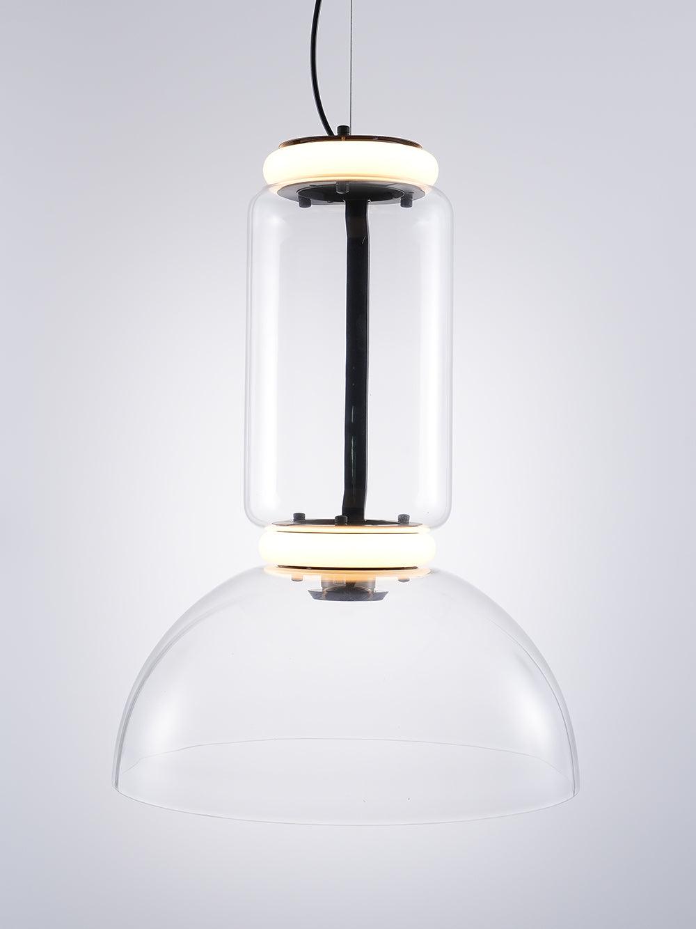 Cylindrical Clear Glass Chandelier