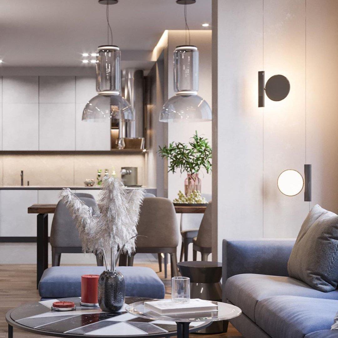 Cylindrical Clear Glass Chandelier