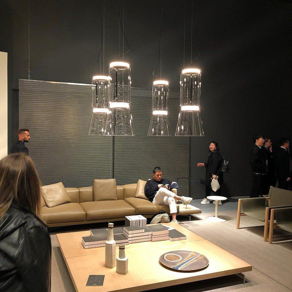 Cylindrical Clear Glass Chandelier