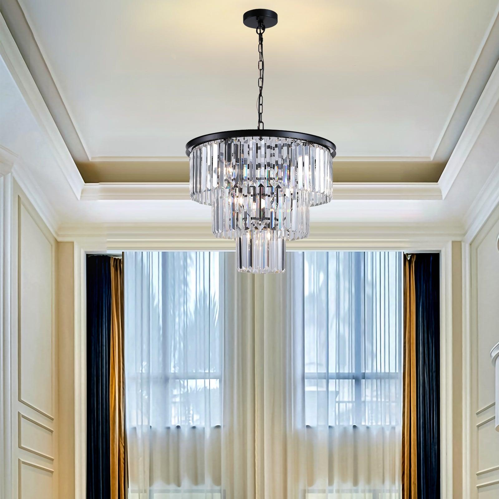 Dante Black Crystal Chandelier