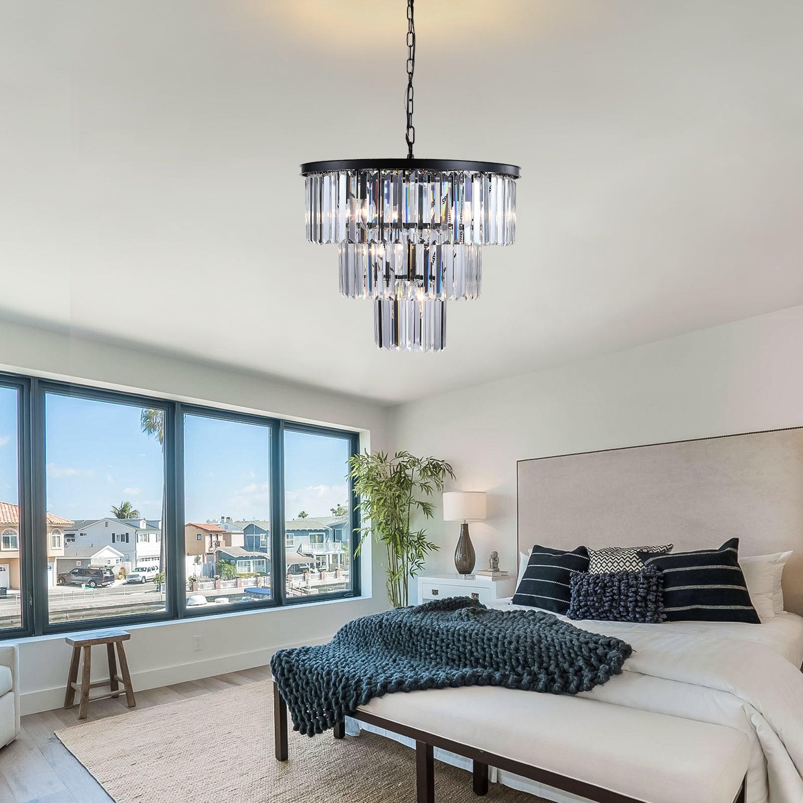 Dante Black Crystal Chandelier