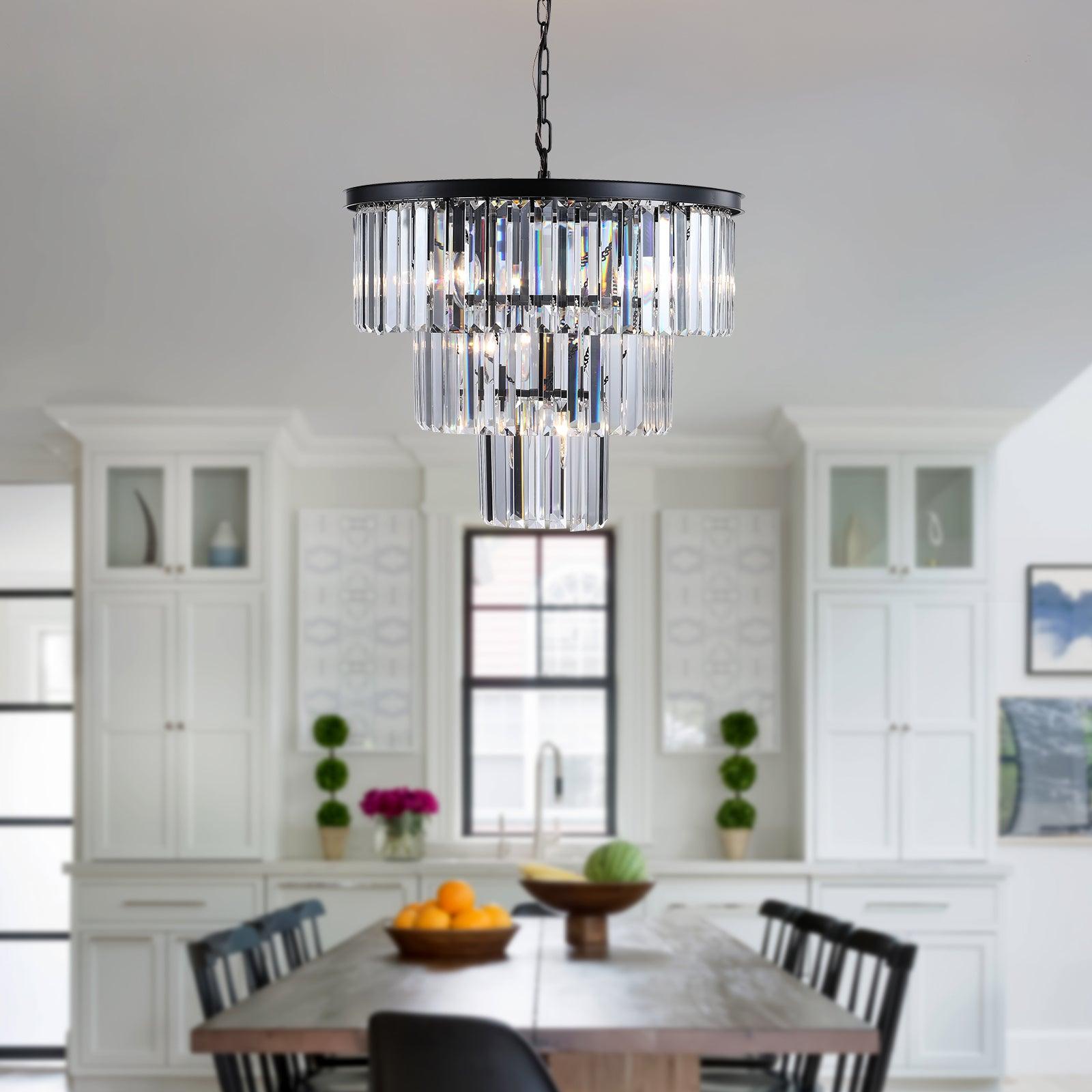 Dante Black Crystal Chandelier
