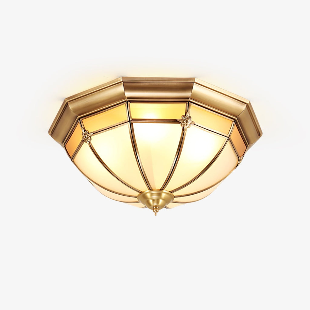 Dome Brass Flush Ceiling Lamp