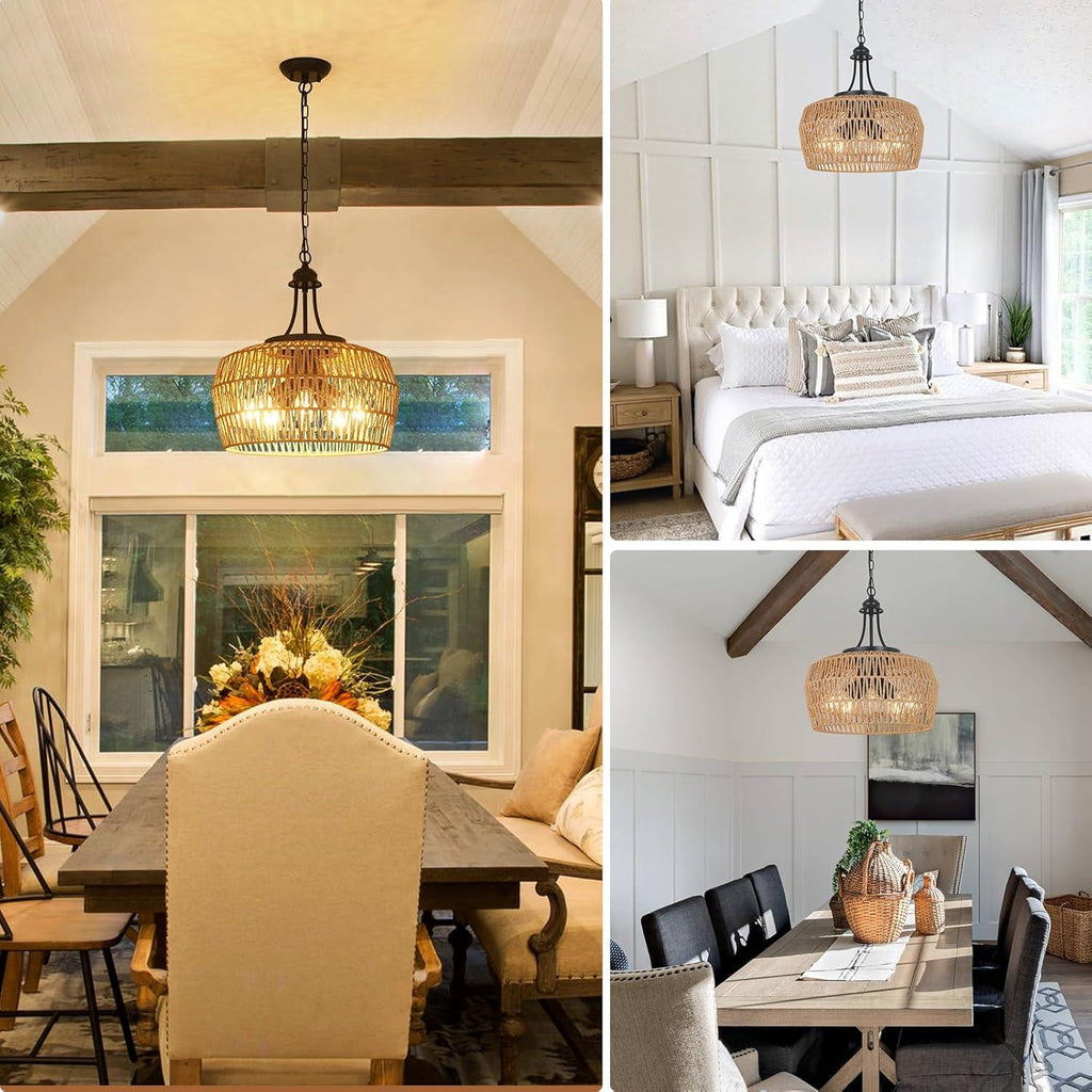 Earth Light Rattan Woven Pendant Light