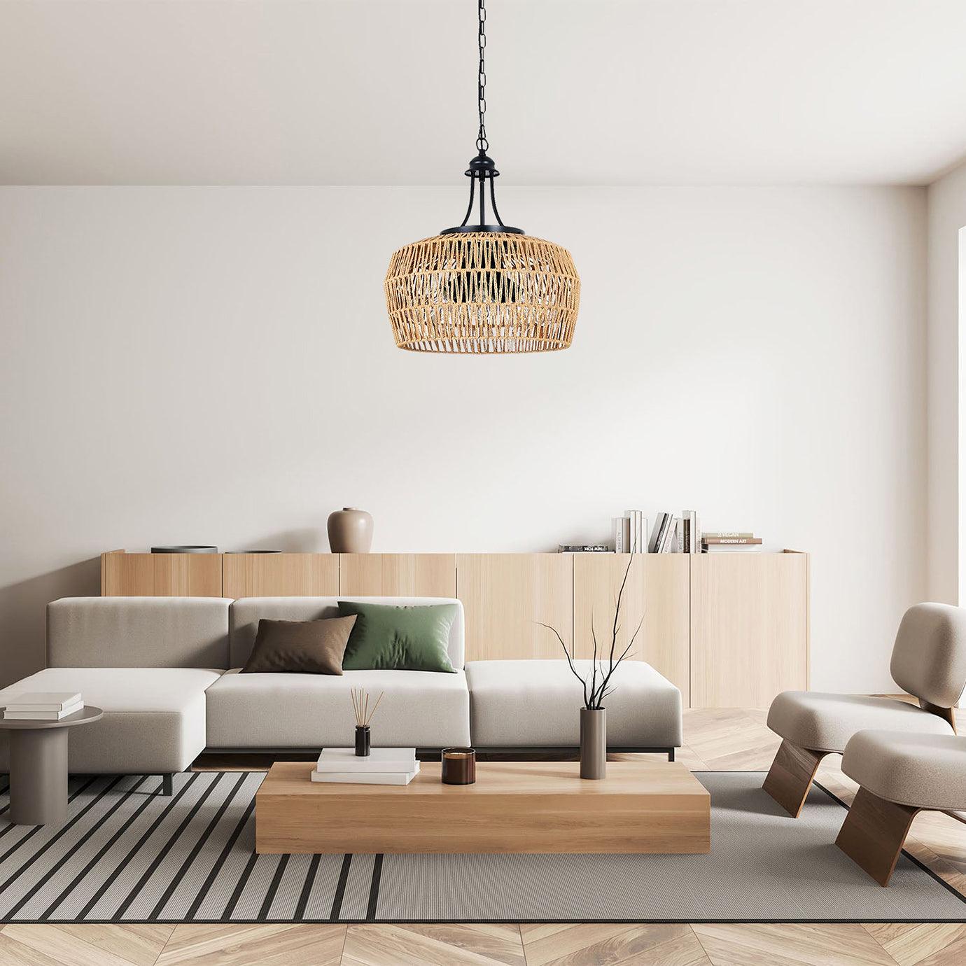 Earth Light Rattan Woven Pendant Light