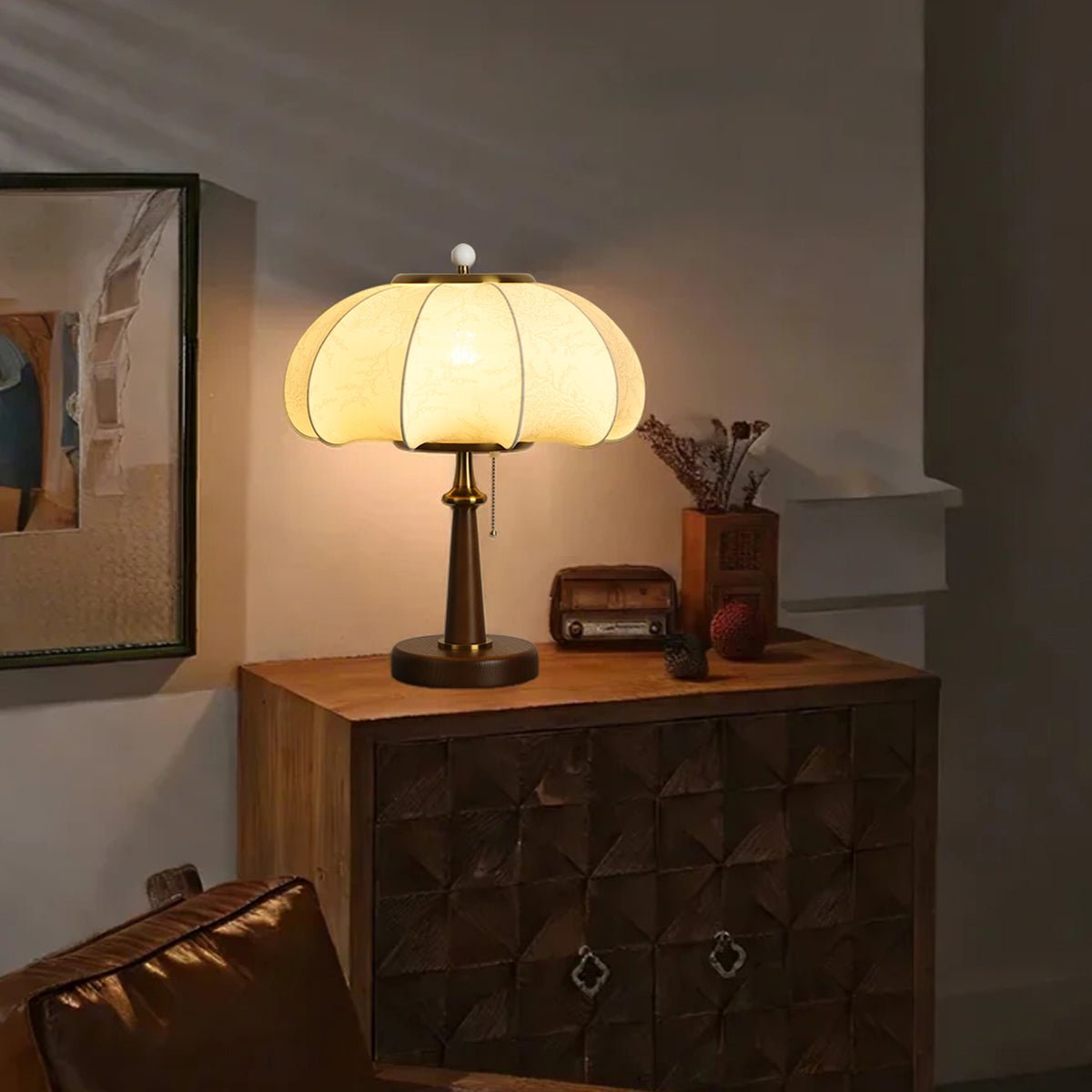 Ebony Haven Walnut Table Lamp