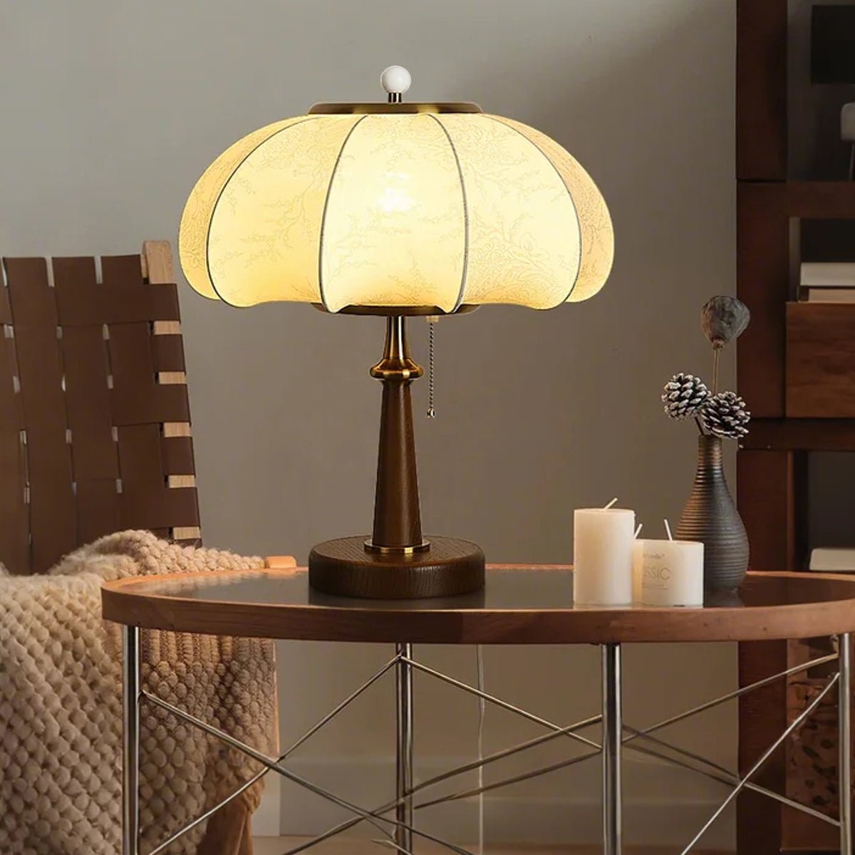 Ebony Haven Walnut Table Lamp