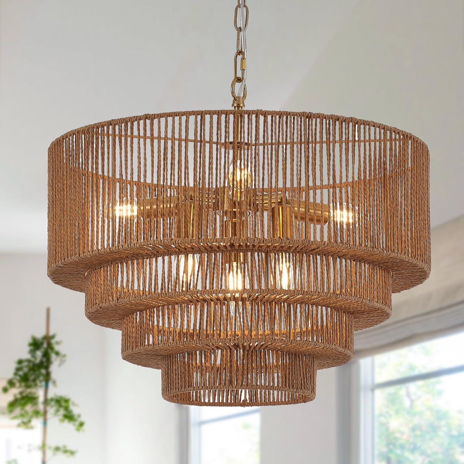 Eden Glow Rattan Woven Pendant Light - ZozHome