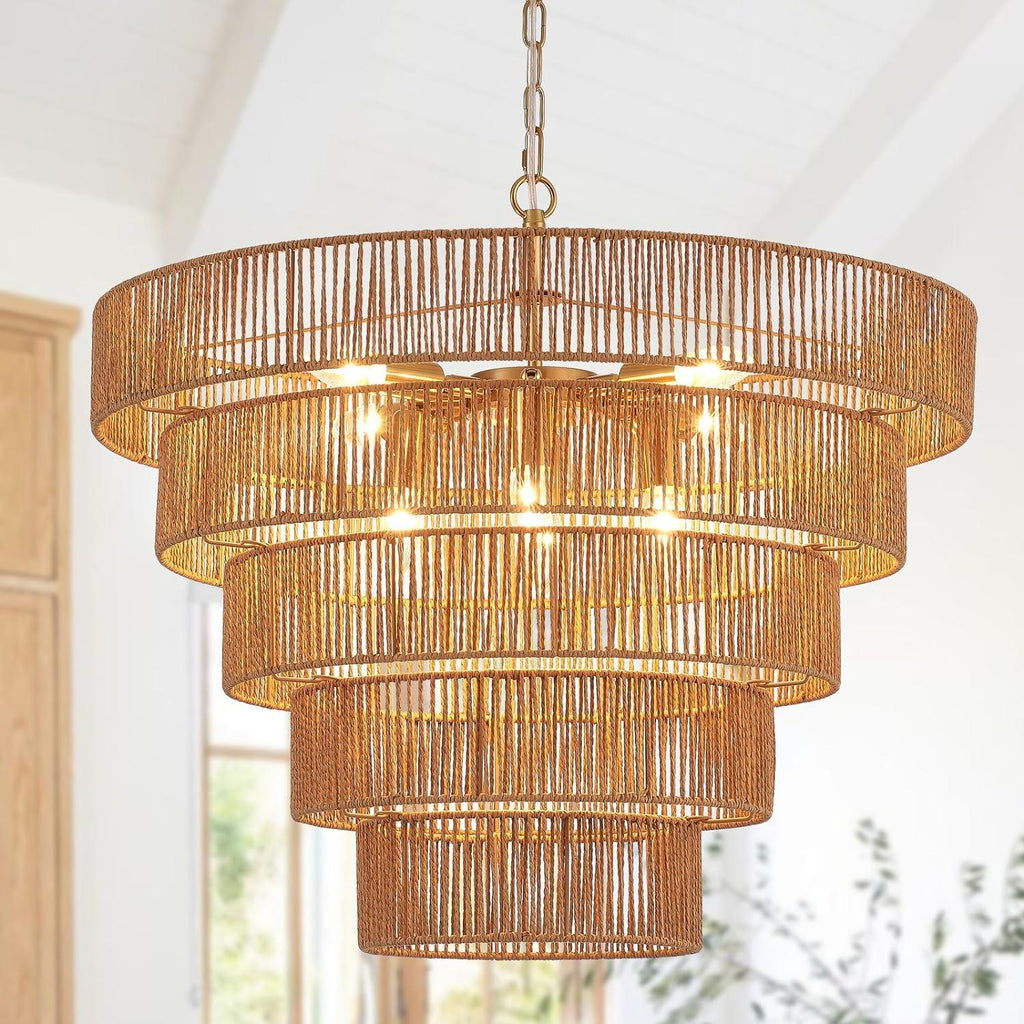 Eden Glow Rattan Woven Pendant Light