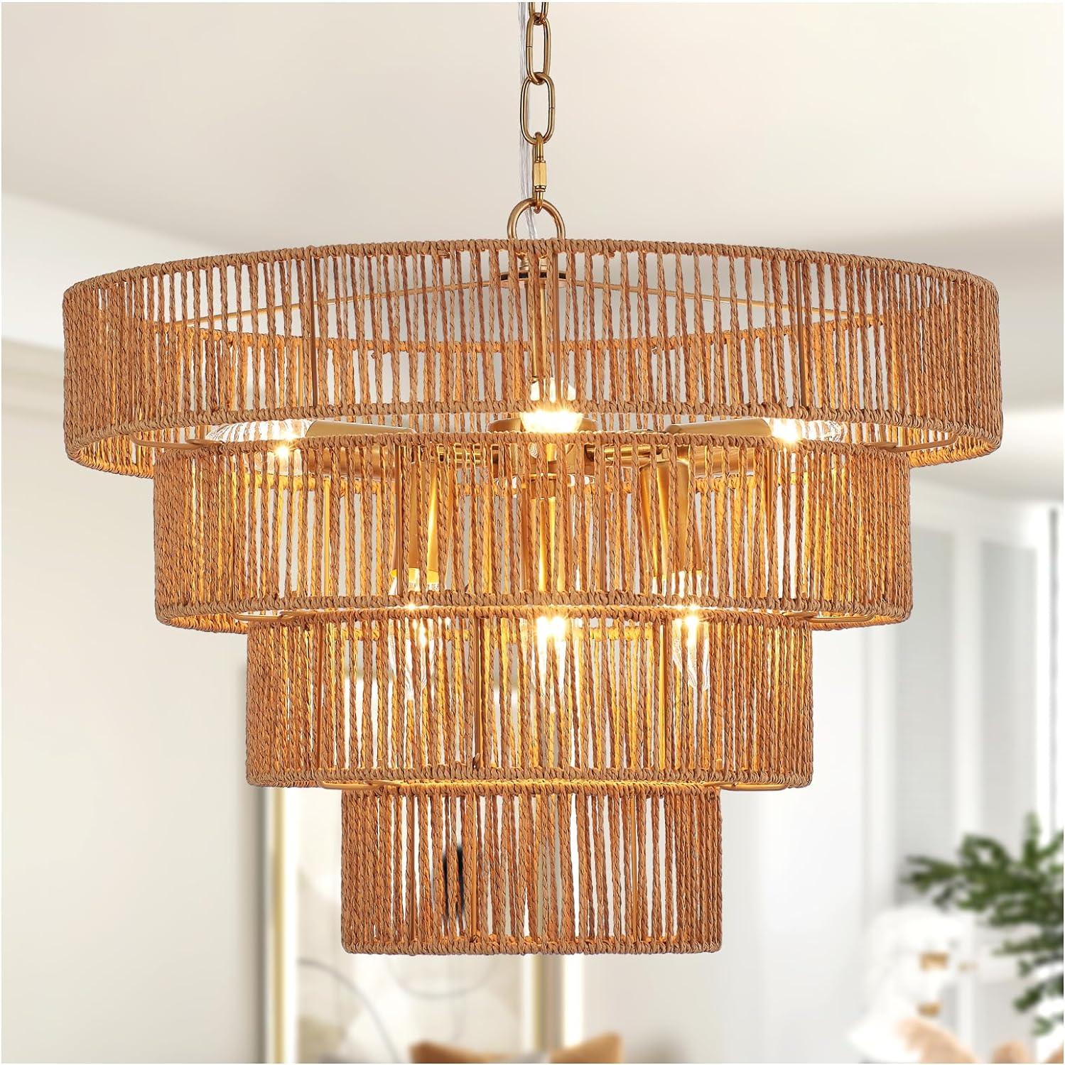 Eden Glow Rattan Woven Pendant Light - ZozHome