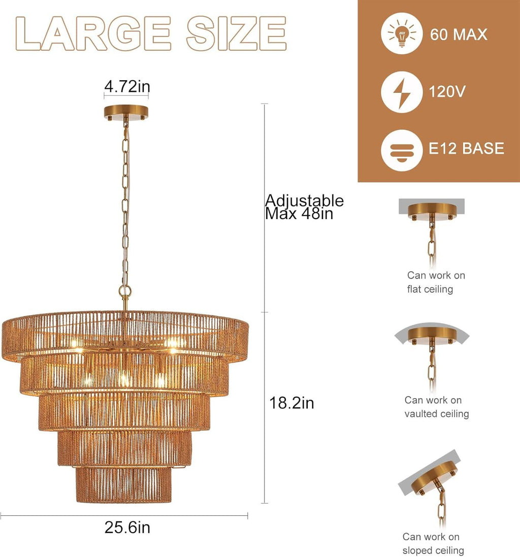 Eden Glow Rattan Woven Pendant Light