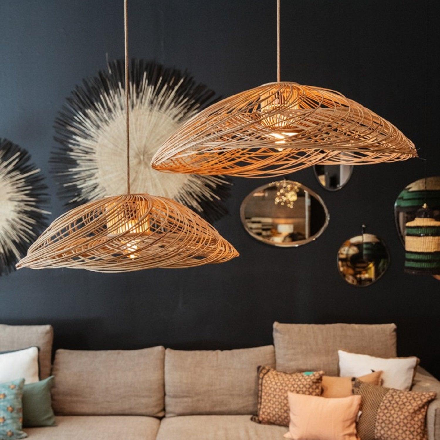 Elegant Rattan Woven Pendant Light