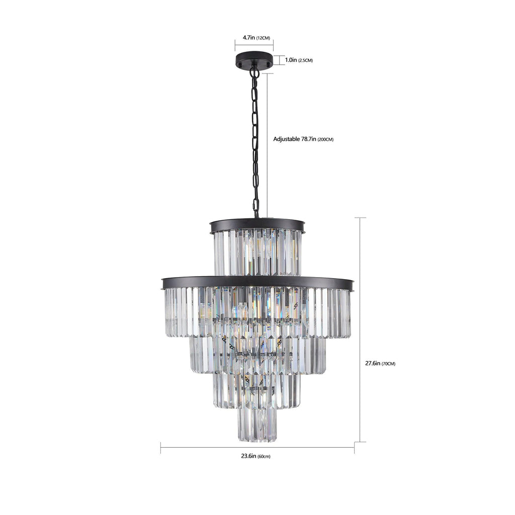 Elysian Black Crystal Chandelier