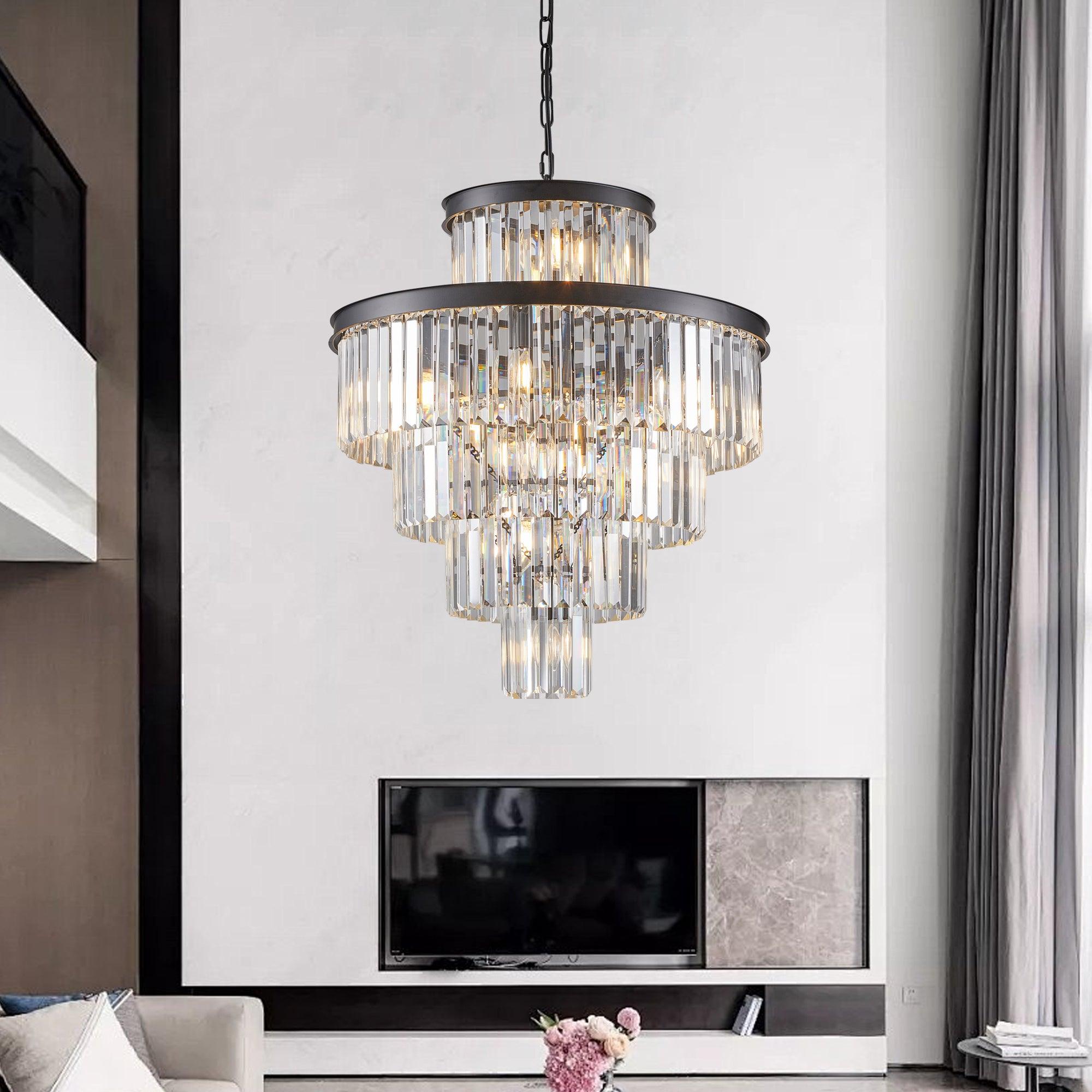 Elysian Black Crystal Chandelier