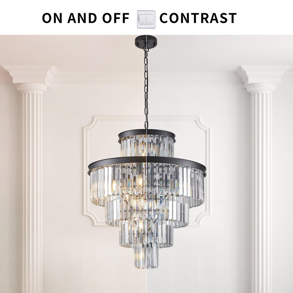 Elysian Black Crystal Chandelier