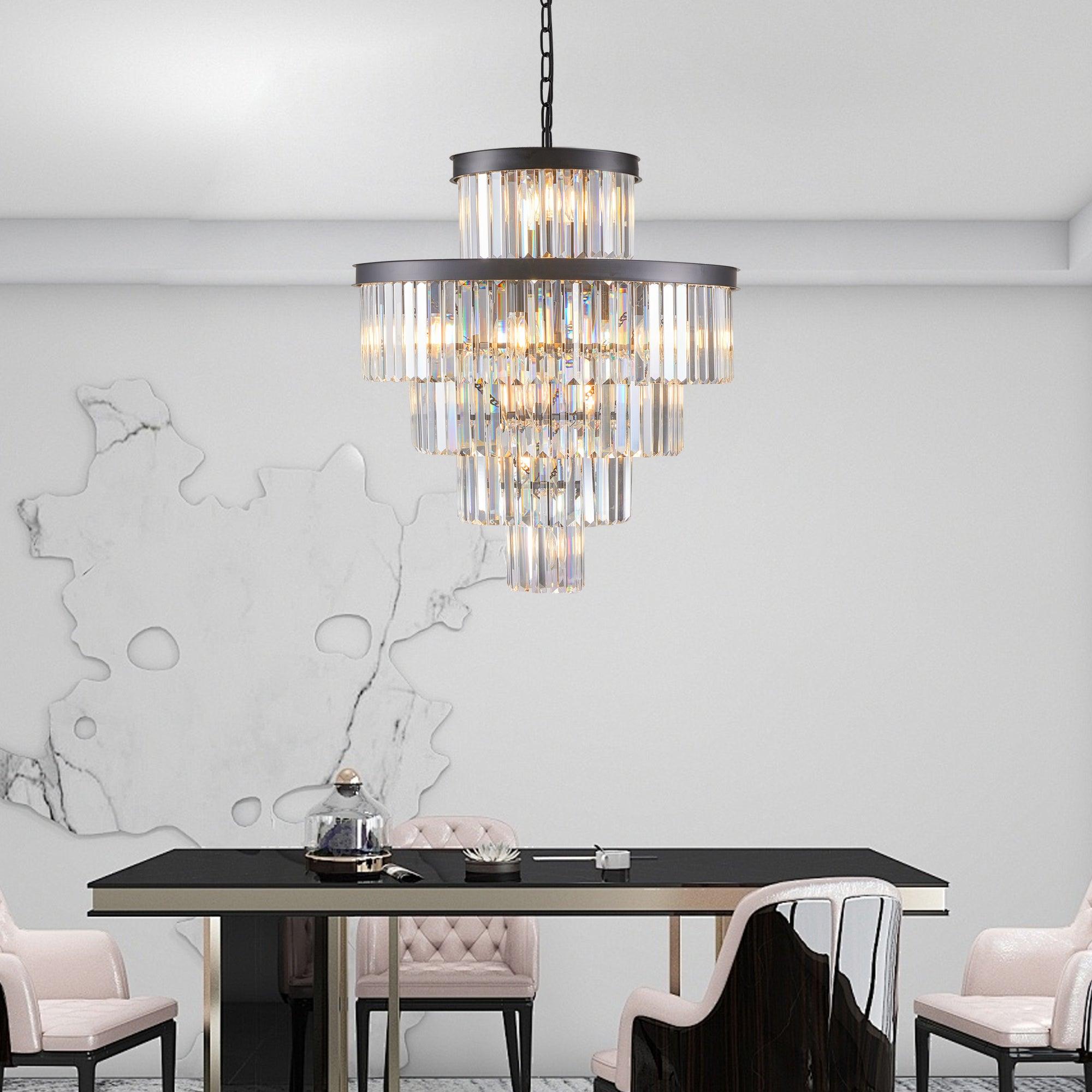 Elysian Black Crystal Chandelier
