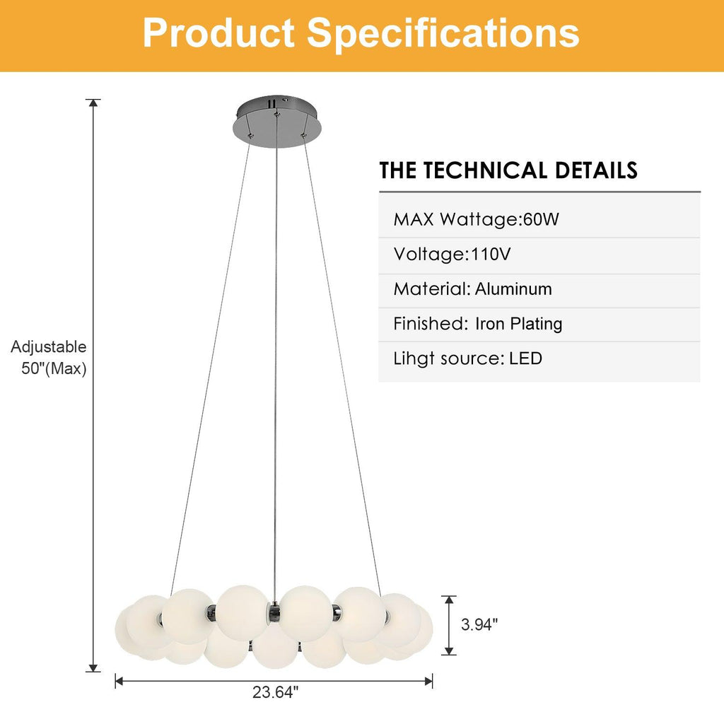 Evan LED Cylinder Chandelier