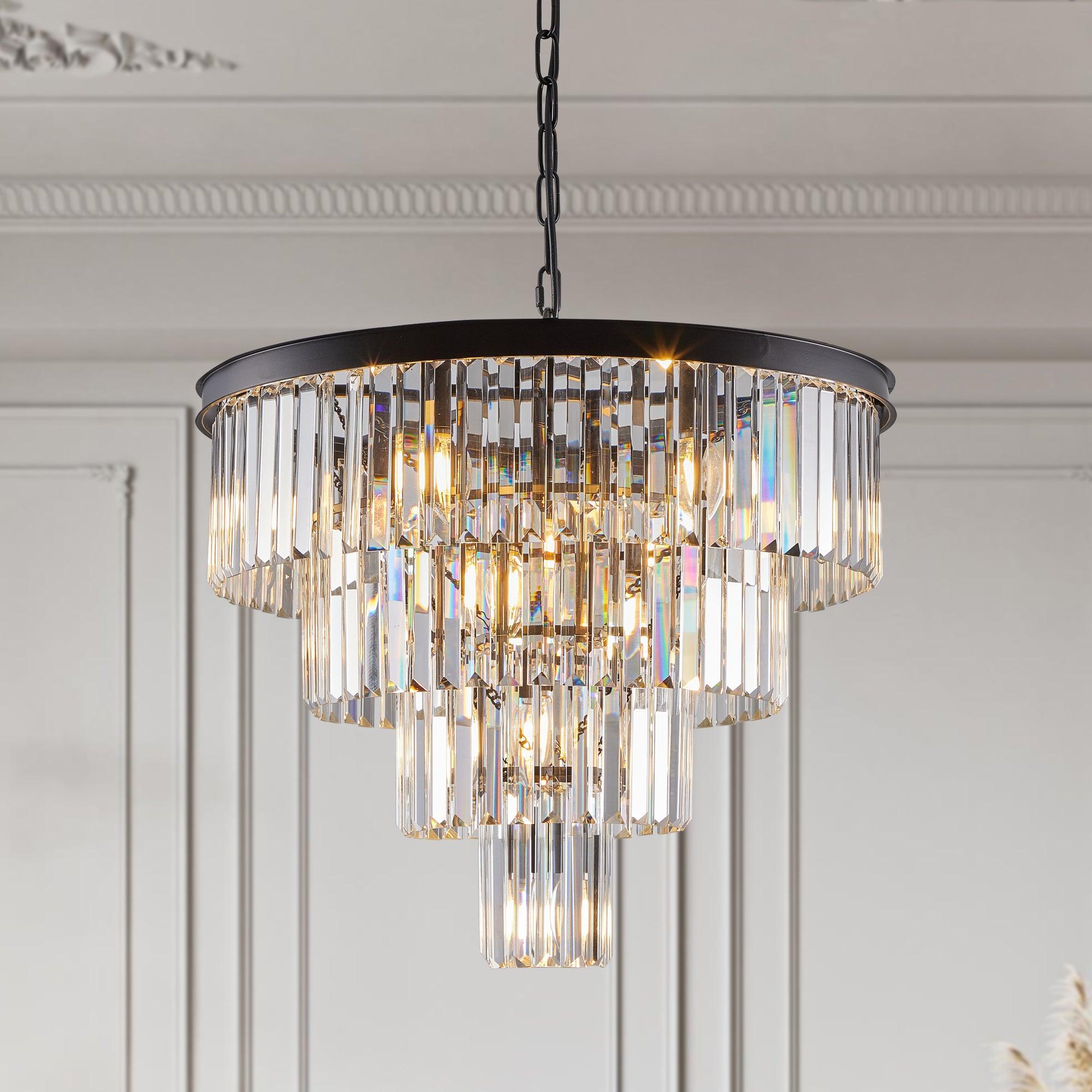 Evelyn Black Crystal Chandelier