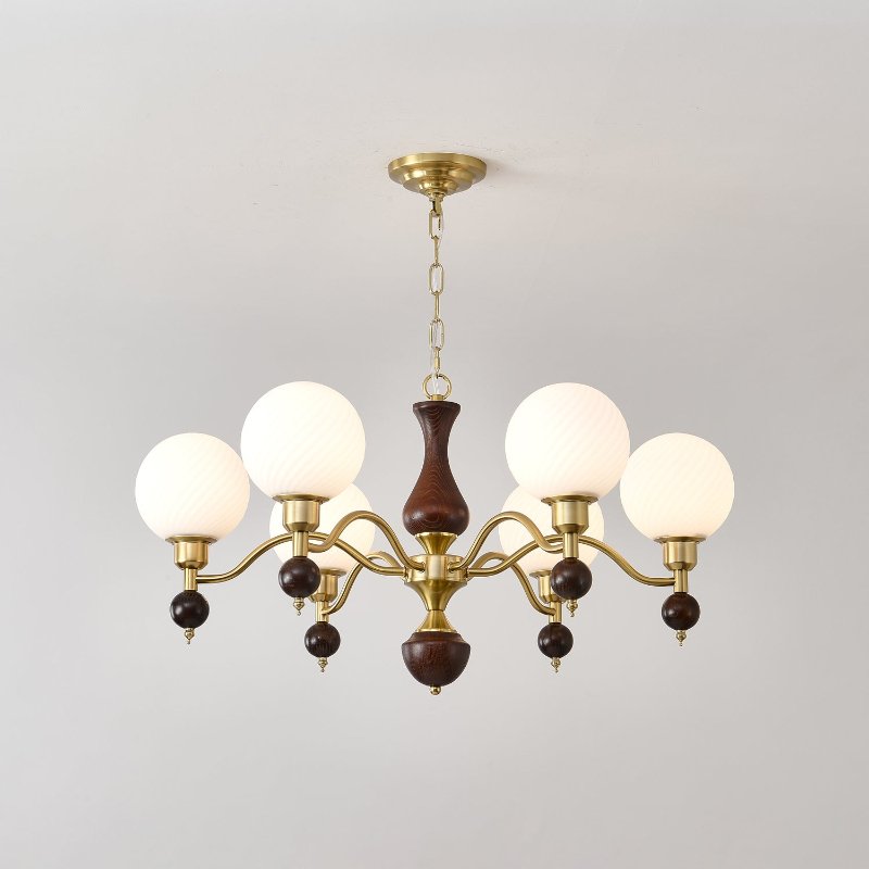 Globe Orb Wood Chandelier - ZozHome