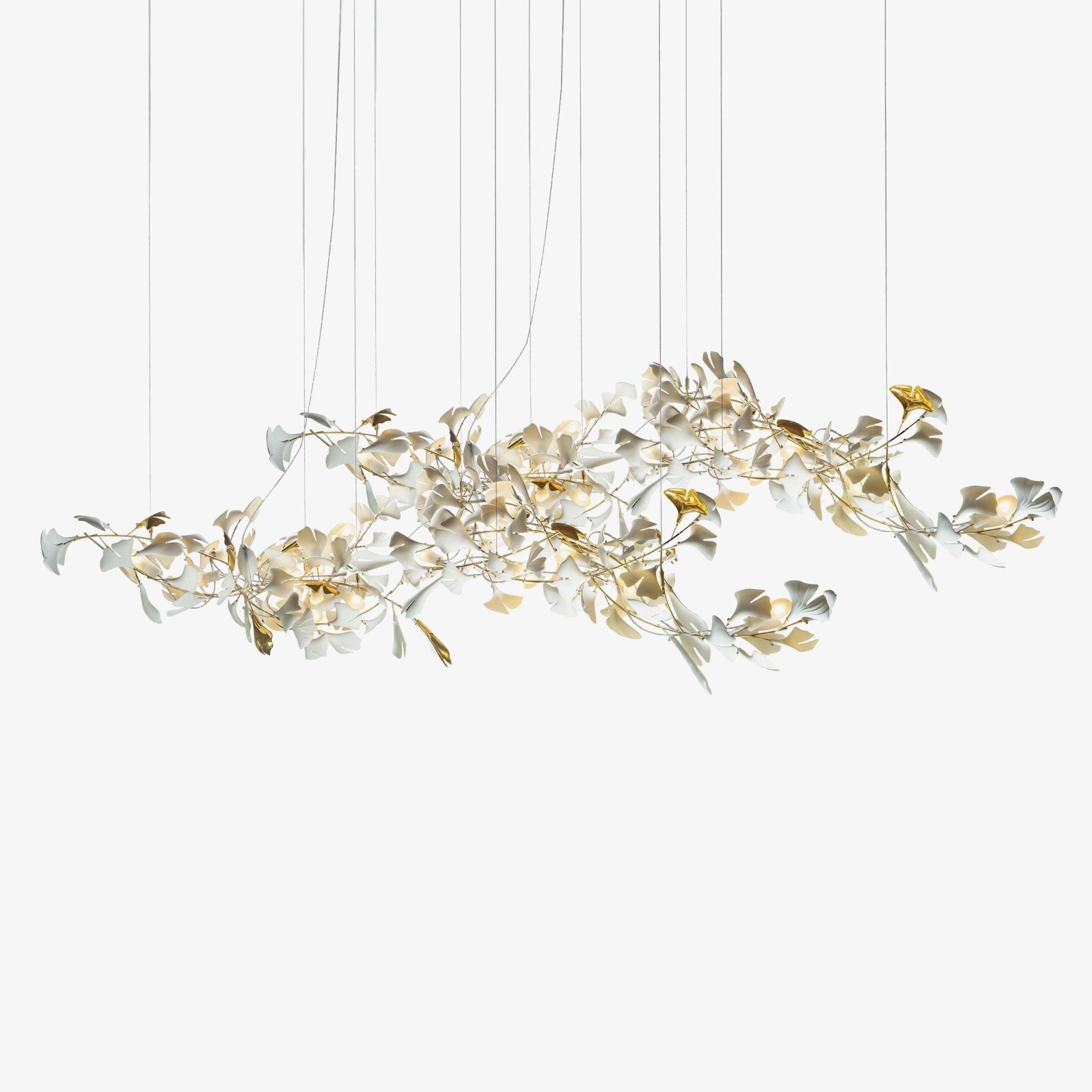Gold White Leaves Combination Ginkgo Chandeliers