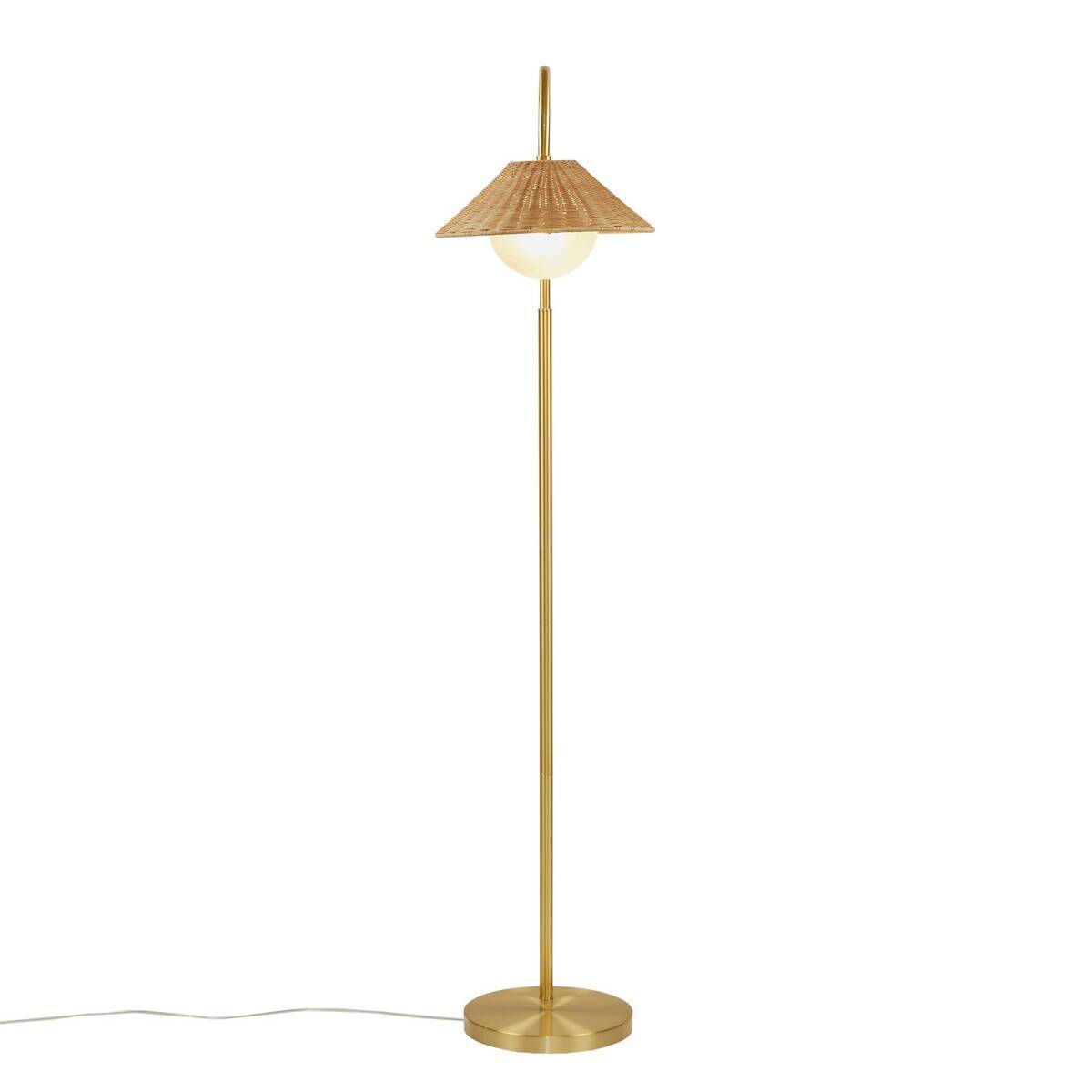 Golden Rattan Elegance Floor Lamp